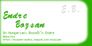 endre bozsan business card